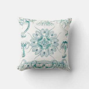 Jellyfish, Discomedusae by Ernst Haeckel Throw Pillow