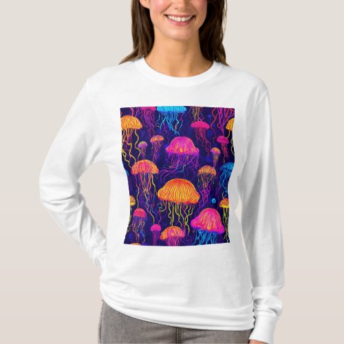 Jellyfish Dreams A Surreal Symphony of Undersea  T_Shirt