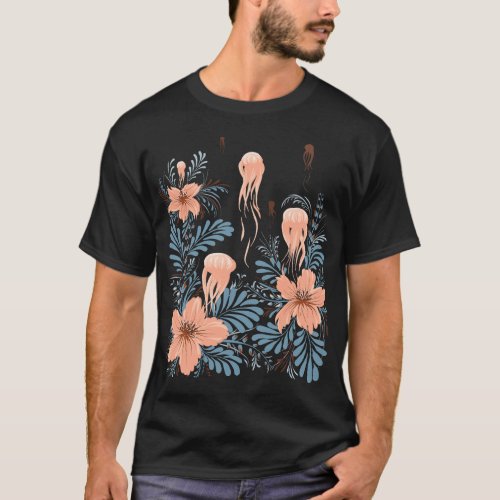 Jellyfish Earth Day Cute Floral Vintage Ukrainian  T_Shirt