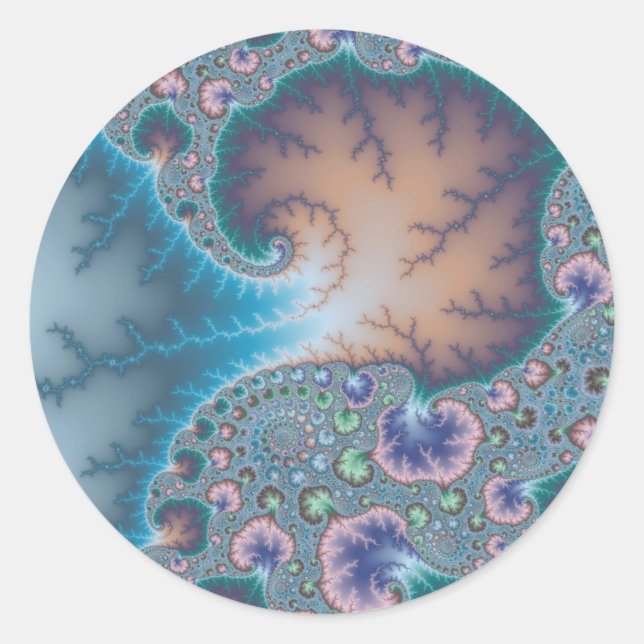 Jellyfish - Fractal Classic Round Sticker (Front)