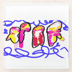 Jellyfish frost glass coaster