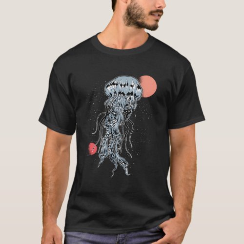 Jellyfish Galaxy Outer Space Psychedelic Fantasy T_Shirt