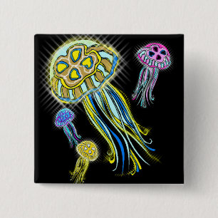 Jellyfish Group Pinback Button
