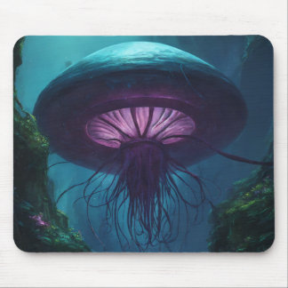 Jellyfish Illustration Mouse Pad