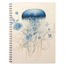 Jellyfish Illustration Spiral Notebook
