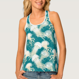 Jellyfish In Blue Ocean Summer Season Tank Top