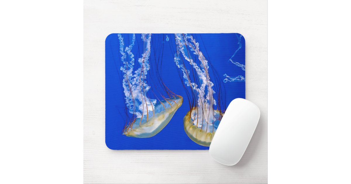 Jellyfish In Blue Water Mouse Pad | Zazzle