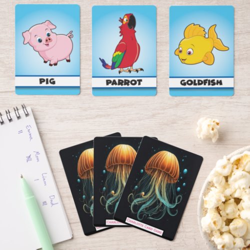 Jellyfish in the Deep Monogram Kids Match Game Matching Game Cards