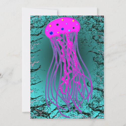 Jellyfish in the deep sea fishing invitation