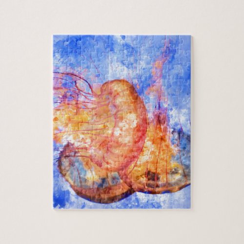 Jellyfish in the Ocean Watercolor Jigsaw Puzzle