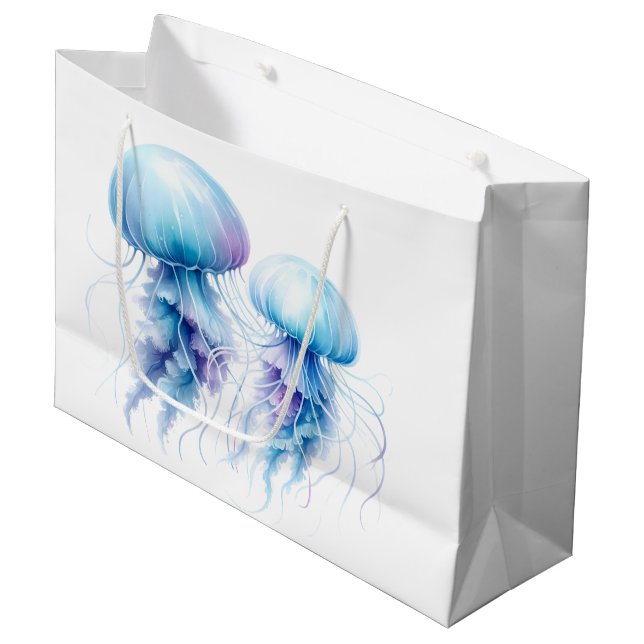 Jellyfish In The Sea Large Gift Bag (Front Angled)