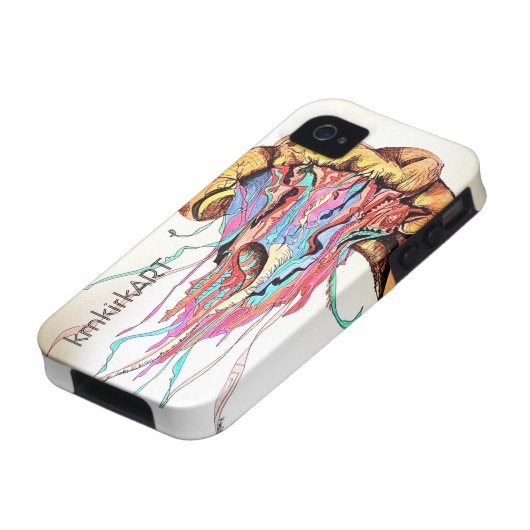 "Jellyfish Iphone 4/4s Case" kmkirkART Case-Mate iPhone Case (Bottom)