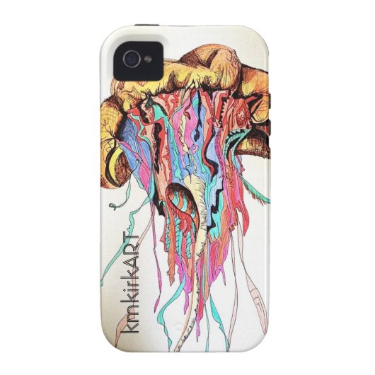 "Jellyfish Iphone 4/4s Case" kmkirkART Case-Mate iPhone Case (Back)