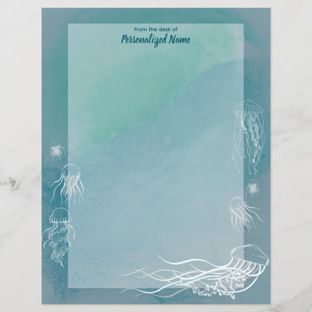 Jellyfish Jive Unlined Paper Sheets (Front)