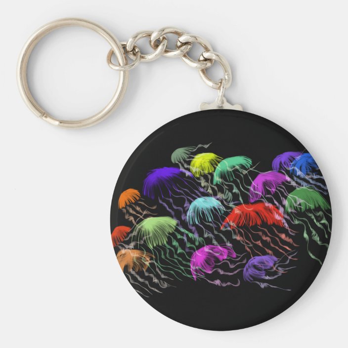 Jellyfish Keychain, Basic Button Keychain