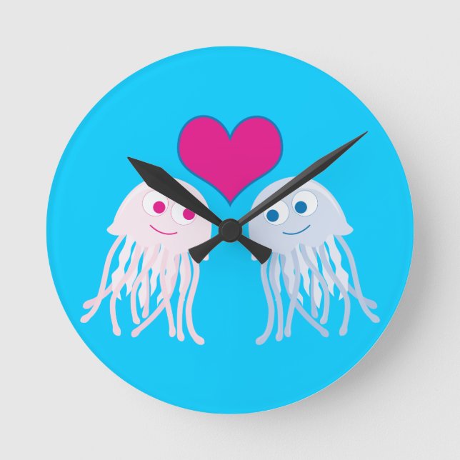 Jellyfish Love Round Clock (Front)