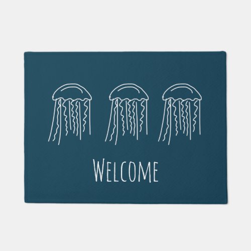 Jellyfish marine life aquatic modern doormat