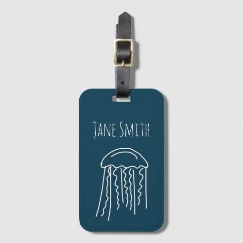 Jellyfish marine life aquatic modern luggage tag