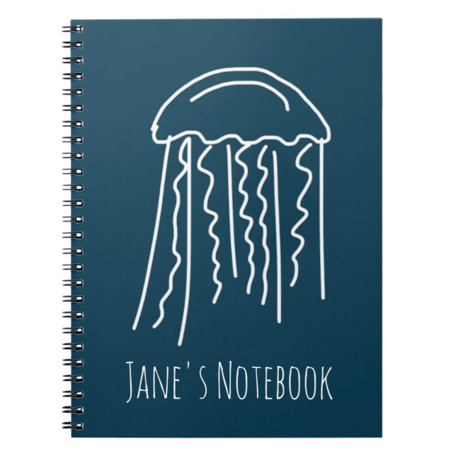 Jellyfish marine life aquatic modern notebook (Front)