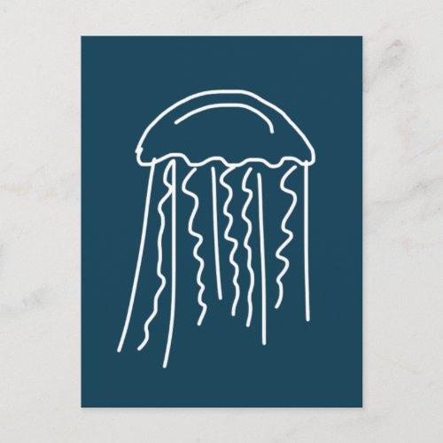 Jellyfish marine life aquatic modern postcard