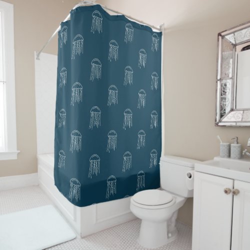 Jellyfish marine life aquatic modern shower curtain