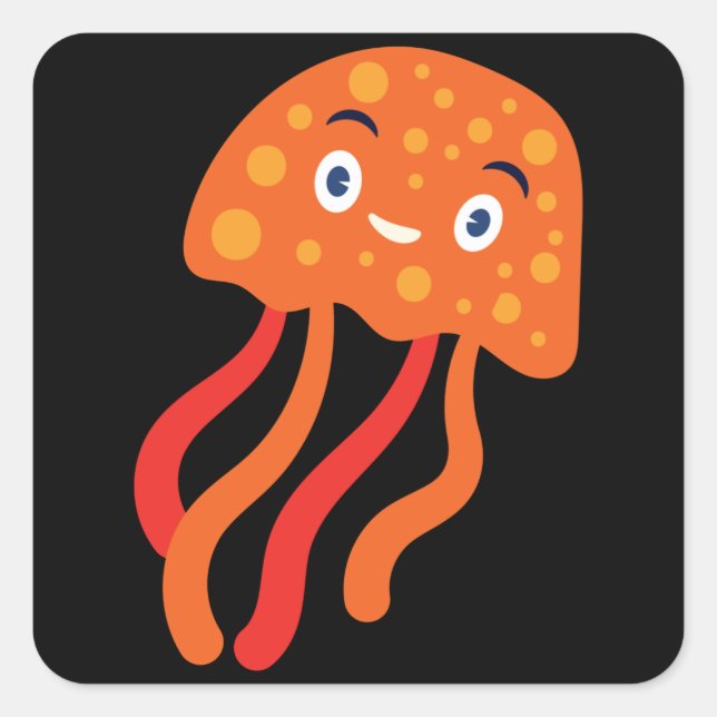 Jellyfish Medusa Cnidar Sea Ocean Gift Square Sticker (Front)