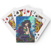 Jellyfish Mermaid Fantasy Marine Art Playing Cards