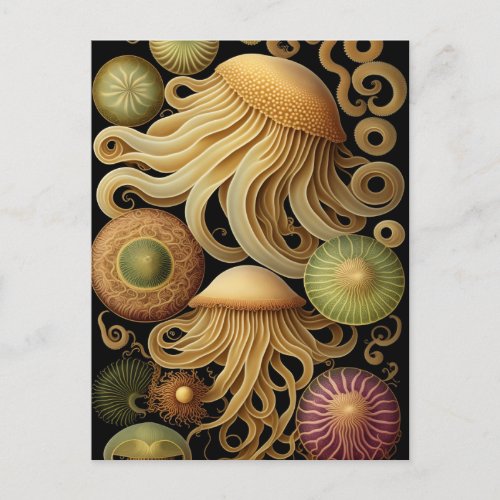 Jellyfish  Modern Haeckel  Postcard