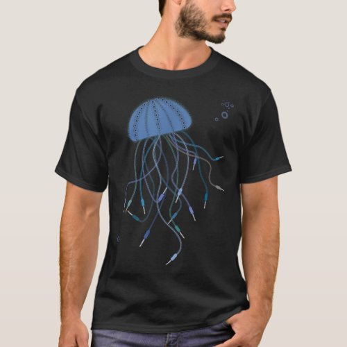 Jellyfish Modular Synthesizer Audio Cables T_Shirt