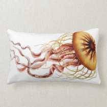 Jellyfish Nautical Beach Decorative Lumbar Pillow