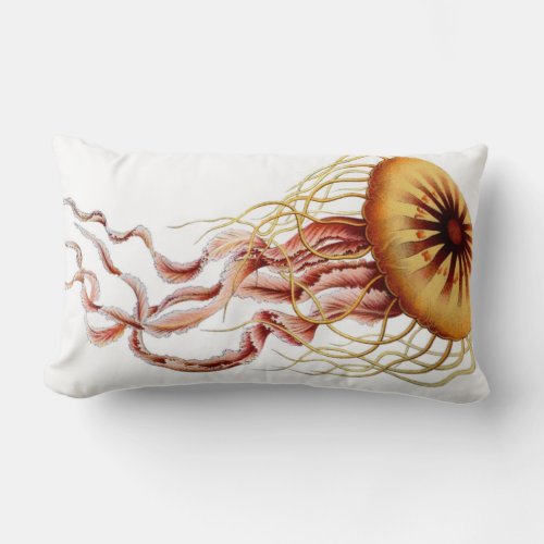 Jellyfish Nautical Beach Decorative Lumbar Pillow