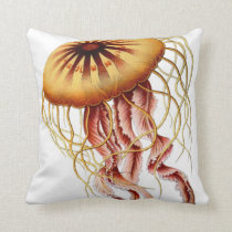 Jellyfish Nautical Beach Decorative Throw Pillow