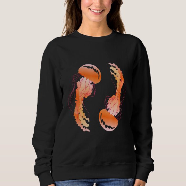 Jellyfish Nettle Medusus Tentacles Jellyfish Sweatshirt (Front)