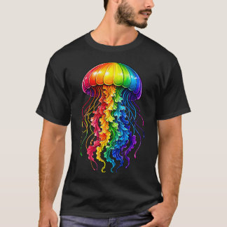 Jellyfish Ocean Animal Scuba Diving Rainbow Jelly T-Shirt