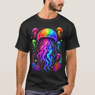 Jellyfish Ocean Animal Scuba Diving Rainbow Jelly T-Shirt