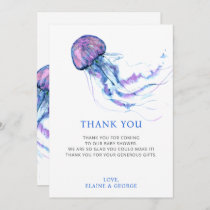 Jellyfish Ocean Beach Under The Sea Baby Shower  Thank You Card