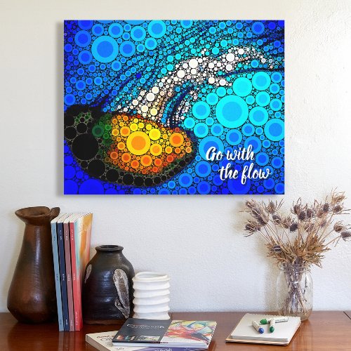 Jellyfish Ocean Go With The Flow Script Colorful Canvas Print