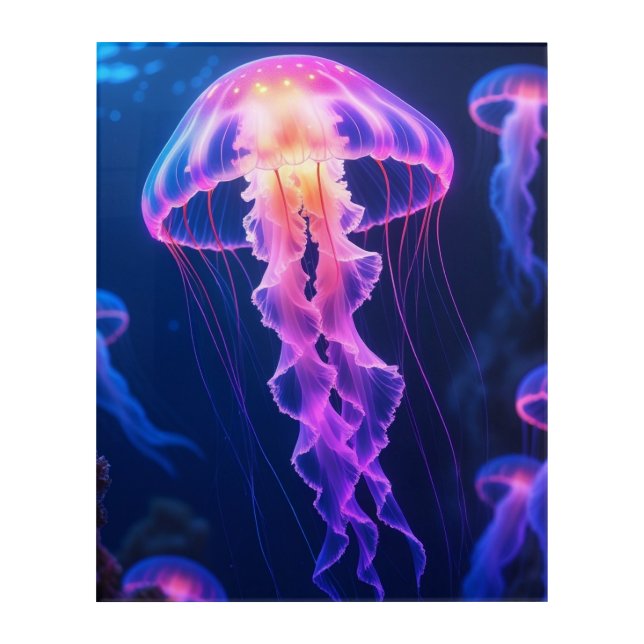 Jellyfish Ocean Underwater Life Acrylic Print (Front)