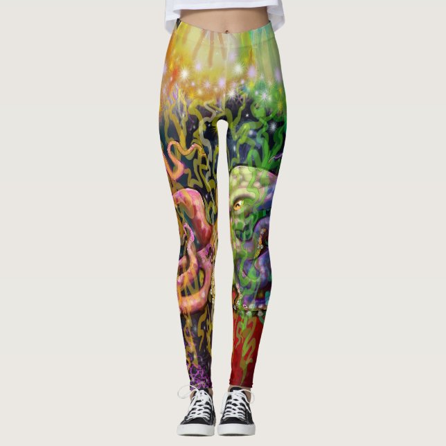Jellyfish Octopus Aliens Leggings (Front)