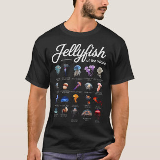 Jellyfish Of The World Marine Biology Educational T-Shirt