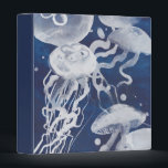 Jellyfish on Navy Background 3 Ring Binder<br><div class="desc">Jellyfish on Navy Background Artist: Grace Popp</div>