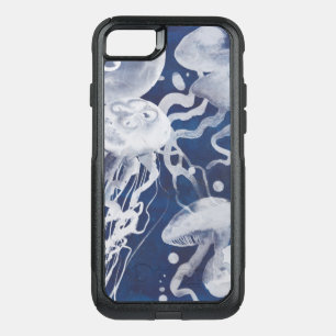 Jellyfish on Navy Background OtterBox Commuter iPhone SE/8/7 Case