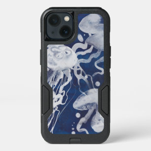Jellyfish on Navy Background iPhone 13 Case