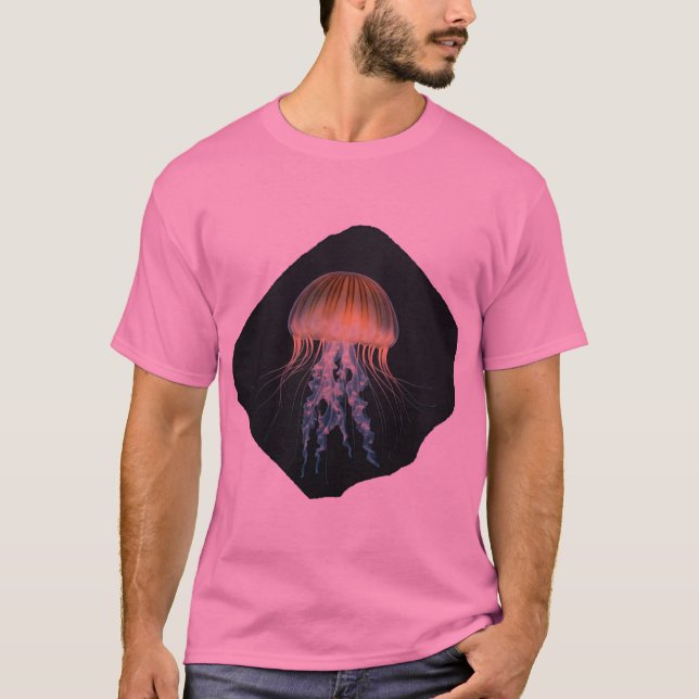 Jellyfish on pale black paper T-Shirt (Front)