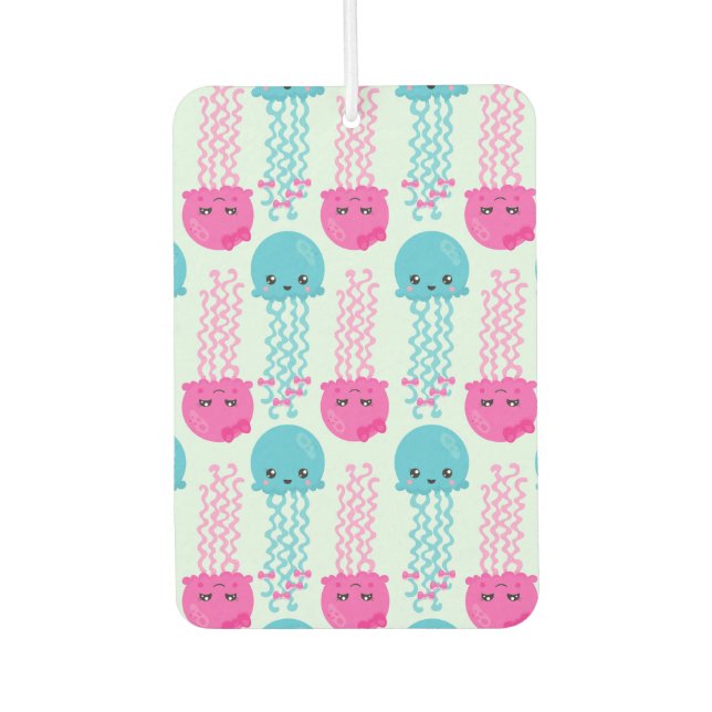 Jellyfish Pattern, Cute Jellyfish, Sea Animals Air Freshener (Front)