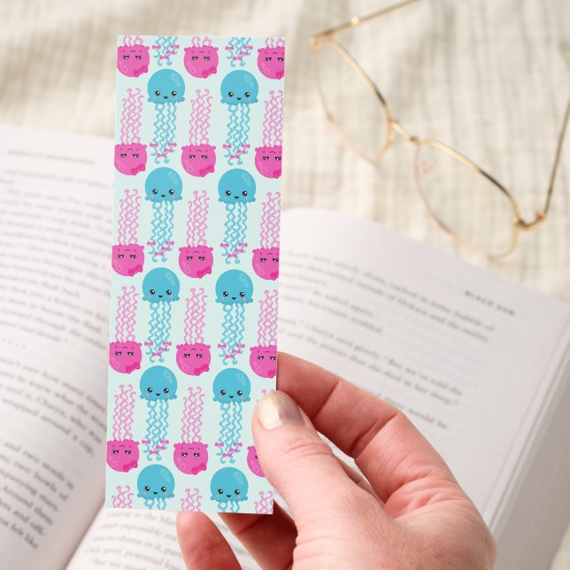 Jellyfish Pattern, Cute Jellyfish, Sea Animals Bookmarks (Hand)