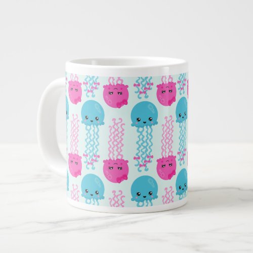 Jellyfish Pattern Cute Jellyfish Sea Animals Giant Coffee Mug