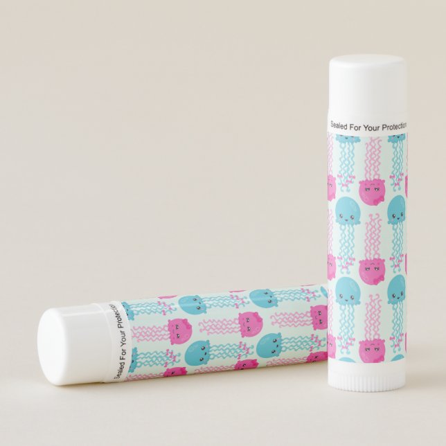 Jellyfish Pattern, Cute Jellyfish, Sea Animals Lip Balm (Front)