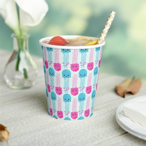 Jellyfish Pattern Cute Jellyfish Sea Animals Paper Cups