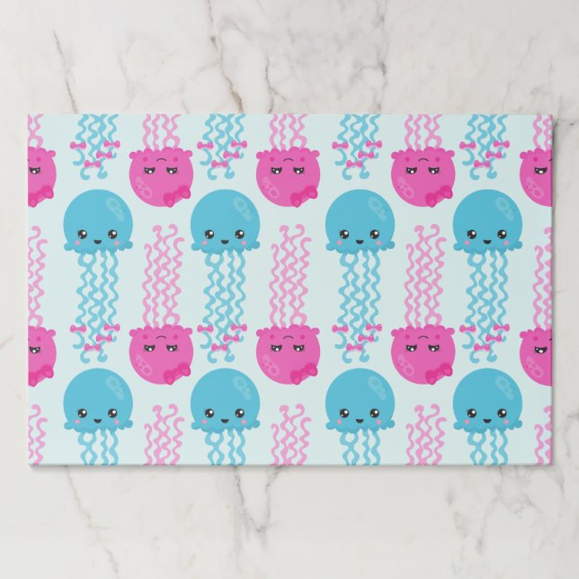 Jellyfish Pattern, Cute Jellyfish, Sea Animals Paper Pad (Front)